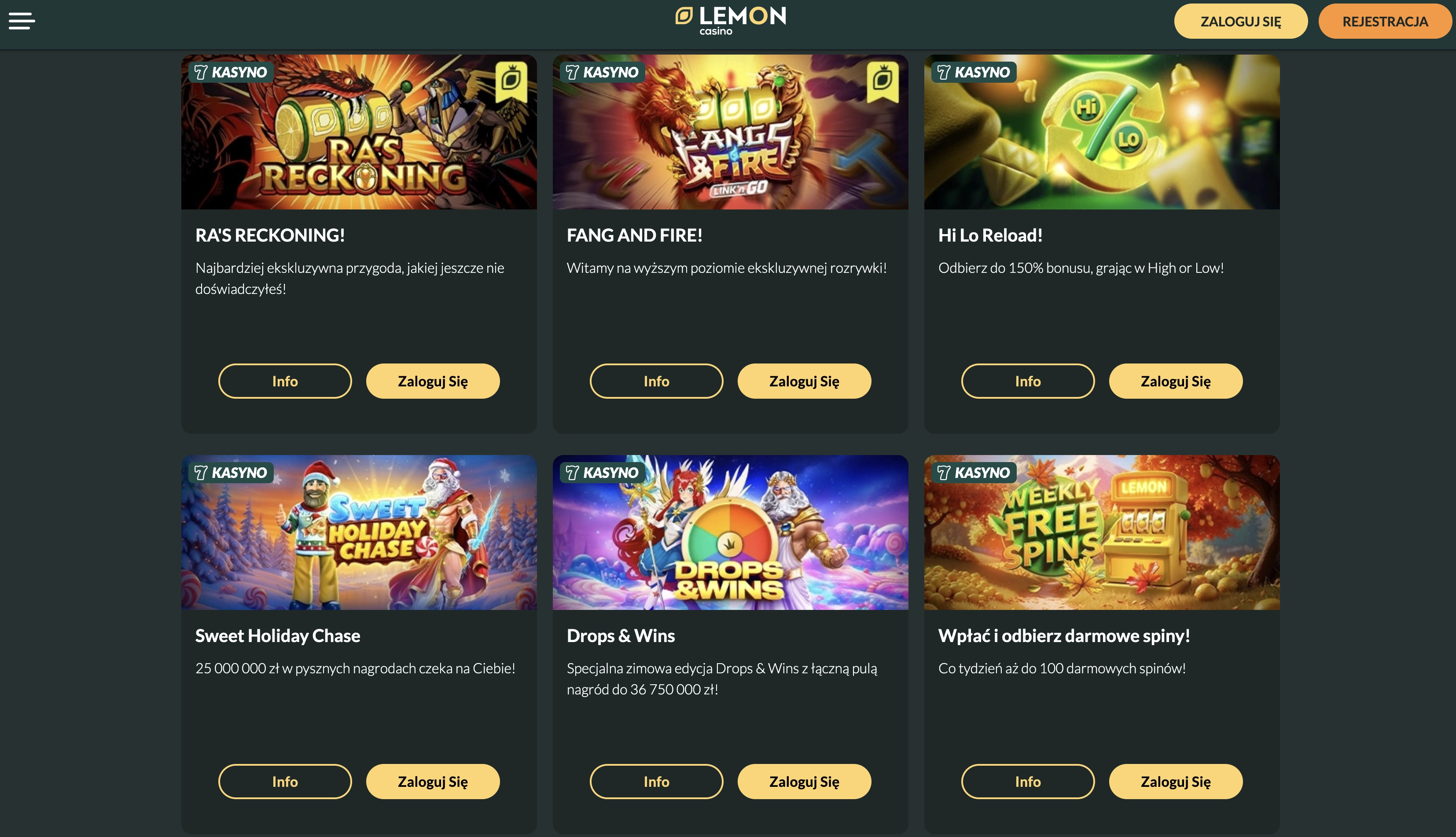 Bonusy Powitalne w Lemon Casino